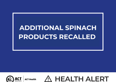 public health alert for more spinach products